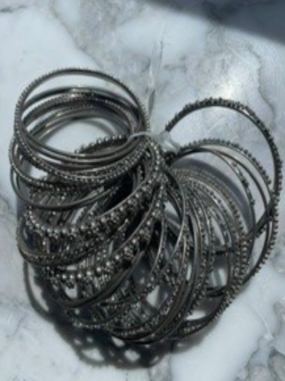 Costume Jewelry Bracelets - Silver  Set of 34 bracelets